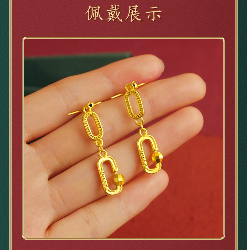 Fortune Ring Ear Hooks Fashionable and Elegant Interlocking Earrings Jewelry Manufacturer Wholesale Supply new jojo bows rich staccs jewelry g shock valentines gifts for gf free shipping only gifts for women men's valentine's gifts