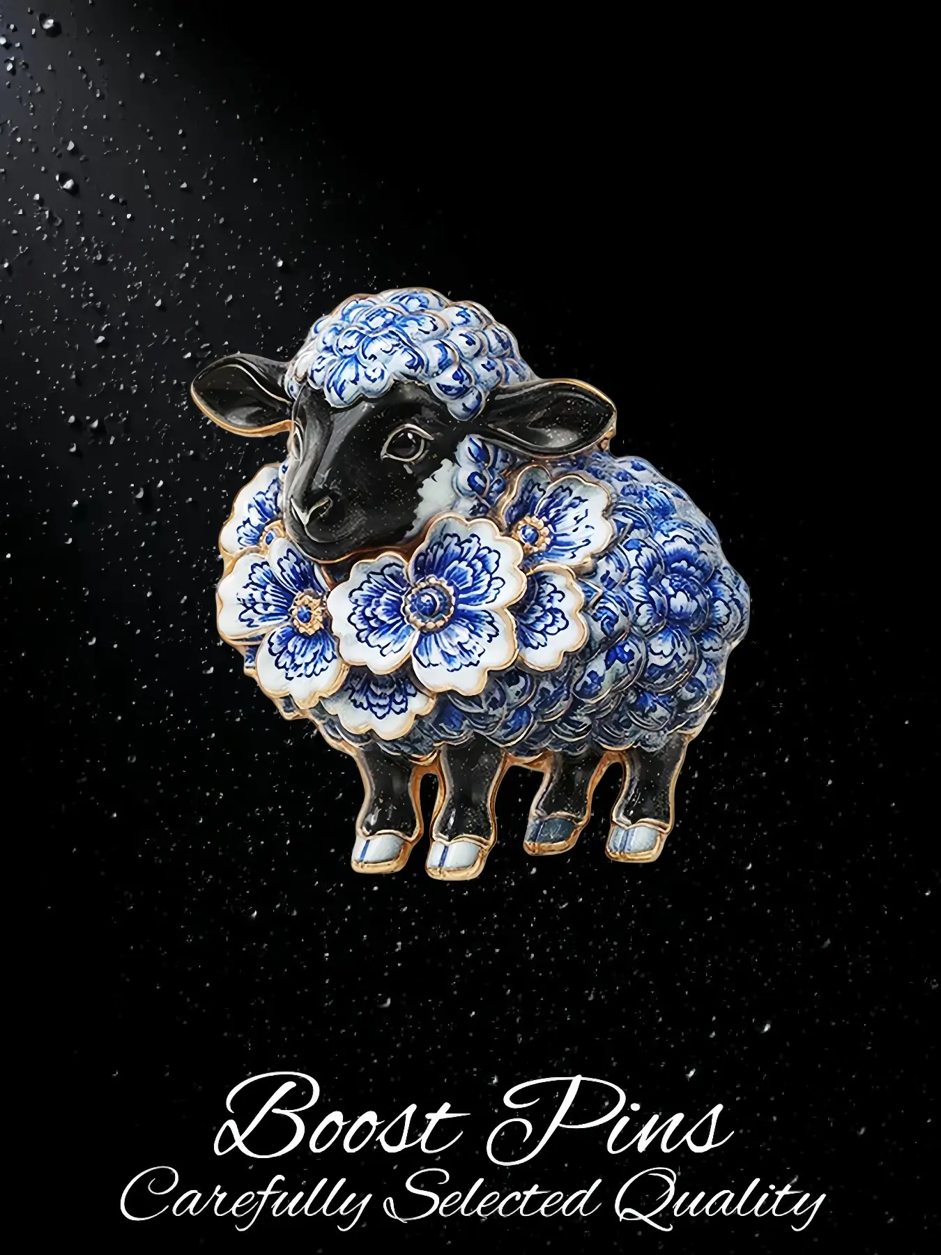 Vintage Enamel Cute Sheep Exquisite Brooch Floral Wreath Cottagecore Farm Animal Corsage Pin Gold Plated Statement Rhinestone Free Size Fashion Clothing Jewelry For Women Suit Coat Scarf Wedding Anniversary Valentine Daily Party Gift