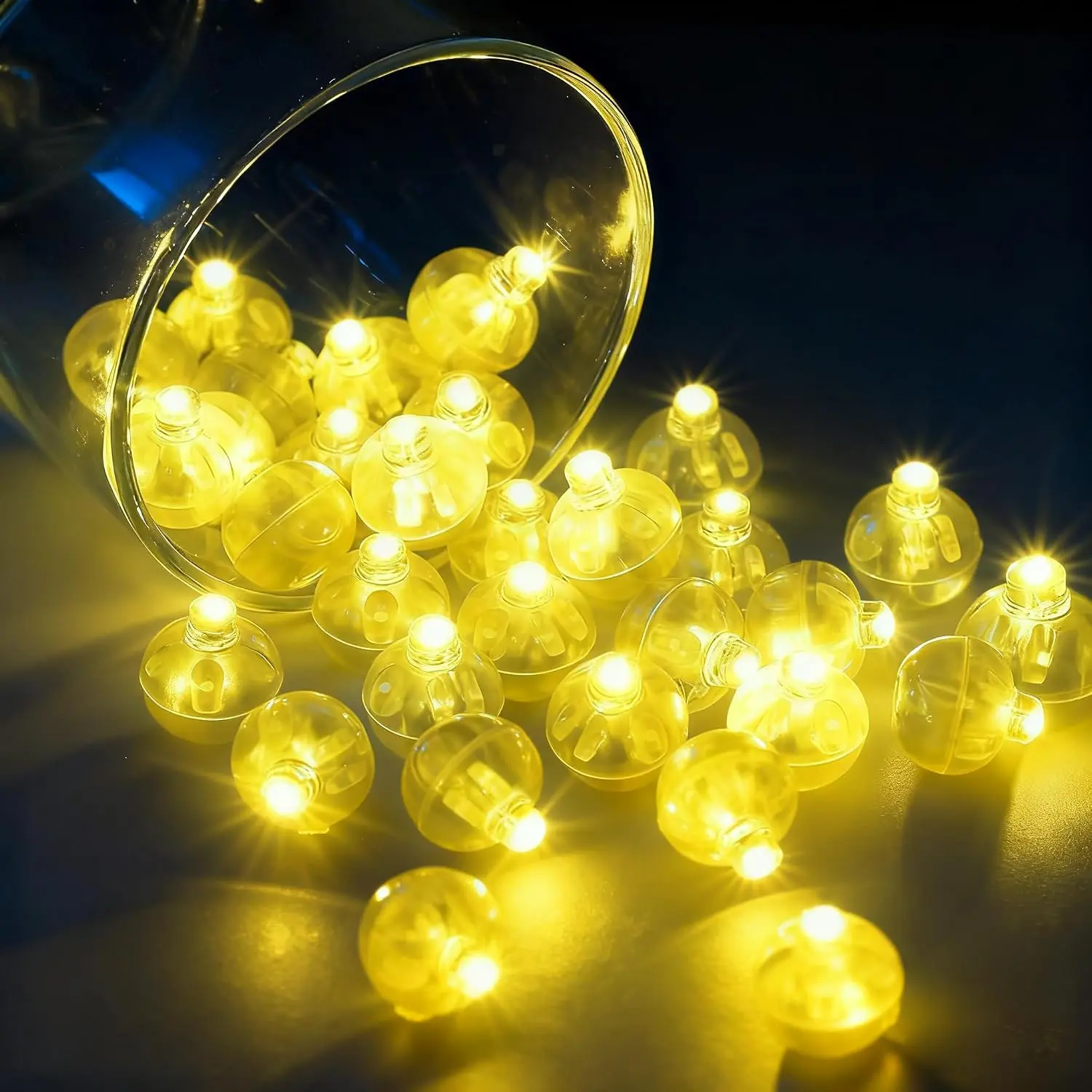 30 count LED Balloon Lights Mini Round LED Ball Lights for Christmas Halloween Birthday Wedding (Warm White)