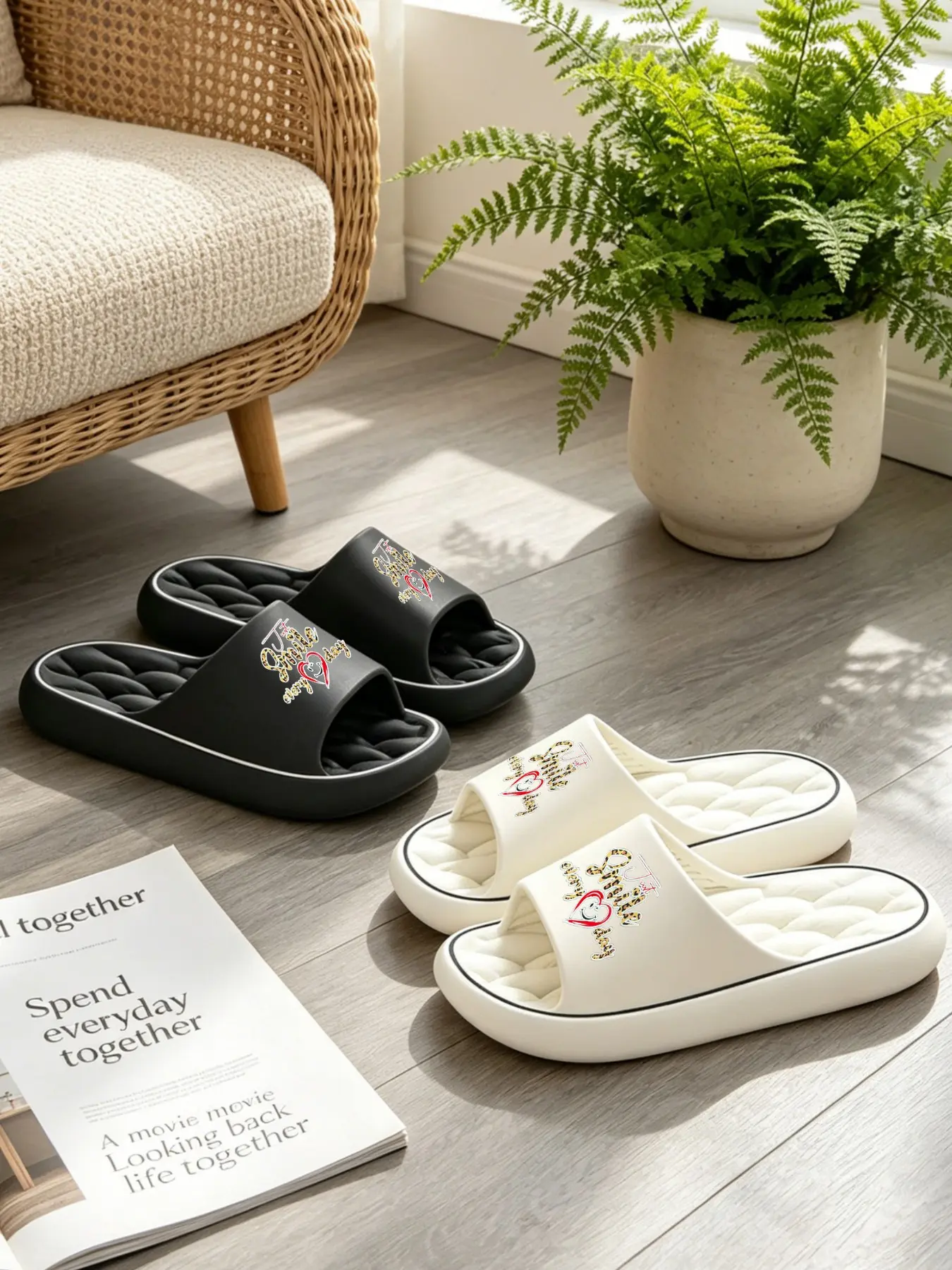 Versatile Eva Couple Slippers for Indoor and Outdoor Use, Seamless Design for Comfort, Unisex Style for Couples, Practical Daily Wear, Casual Slippers, Home Slippers