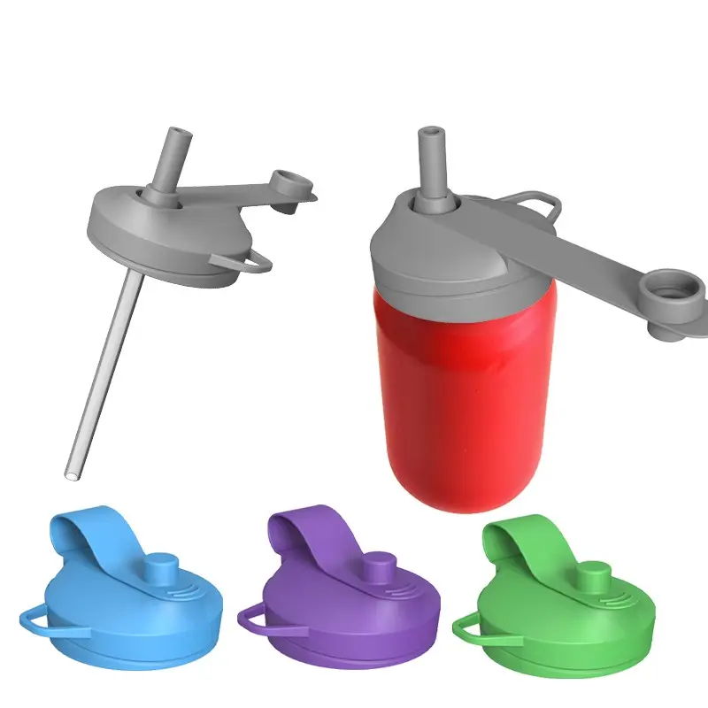 Soda Can Lids with Retractable Straws, Reusable Silicone Can Covers, BPA-Free, Leak-Resistant Seal, for Standard 12oz Cans