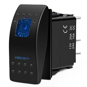 Nilight 3Gang Aluminum 5Pin ON/Off Blue Rocker Switch Panel w/ 4.8 Amp Dual USB Charger Voltmeter