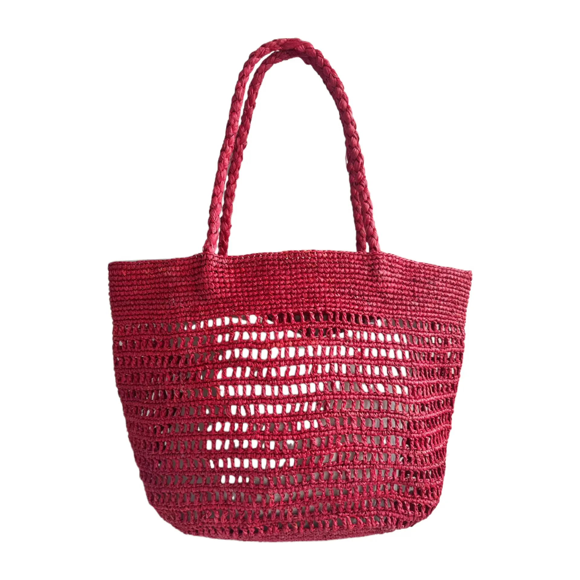 Woven Grass Tote Bag with Hand-Carved Handle, Casual Handmade Shoulder Bag for Women, Urban Simplicity Style for Beach Vacation, Tote Bags