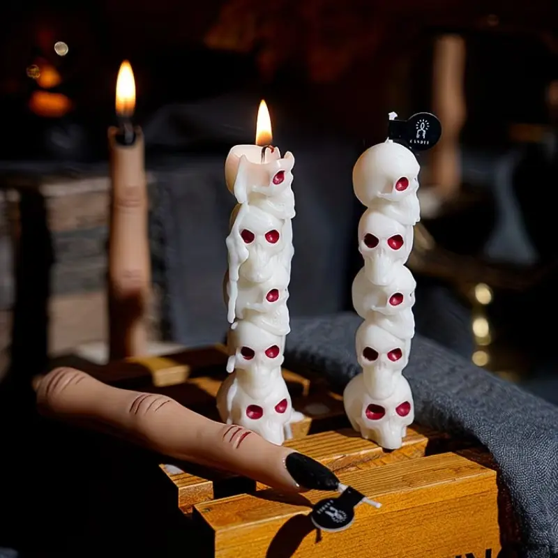 Realistic Blood-Dripping Witch Finger Candle, Halloween Cone Candle Set, Gothic Party Decor, Indoor Horror Decoration