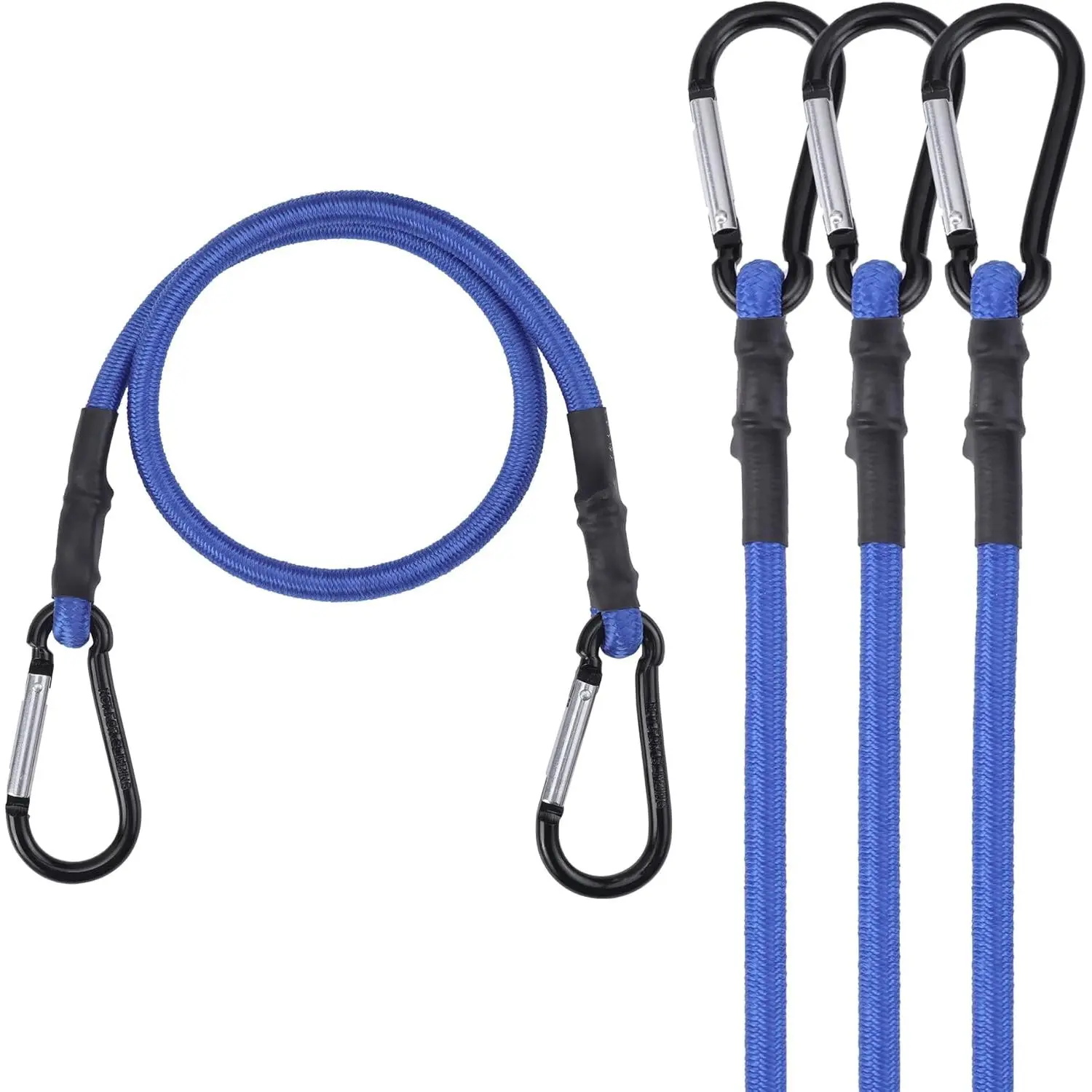 4-Pack 24-Inch Durable Bungee Cords with Hooks for Easy Attachment, Superior Rubber Heavy-Duty Flexible Straps, Lightweight & Easy to Carry for Camping, Kayaking, Outdoor Enthusiasts’ Cargo Transport