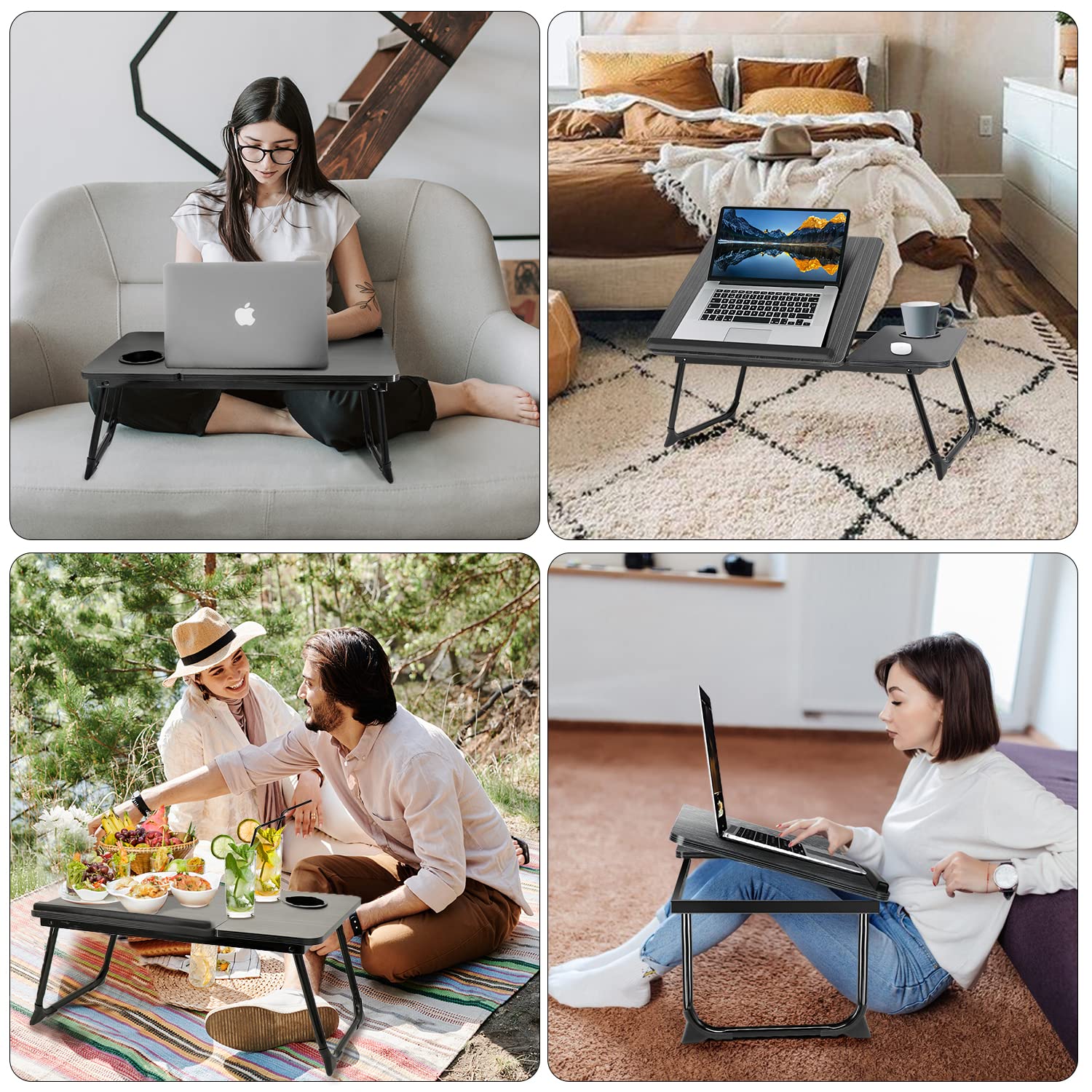 Foldable Adjustable Lap Desk Stand, Portable Bed Table Laptop Desk Breakfast Tray for Eating, Reading, Working in Bed & Sofa bed multifunctional tray table Foldable Adjustable Lap Desk Stand, Portable Bed Table Laptop Desk Breakfast Tray for Eating, Reading, Working in Bed & Sofa bed multifunctional tray table