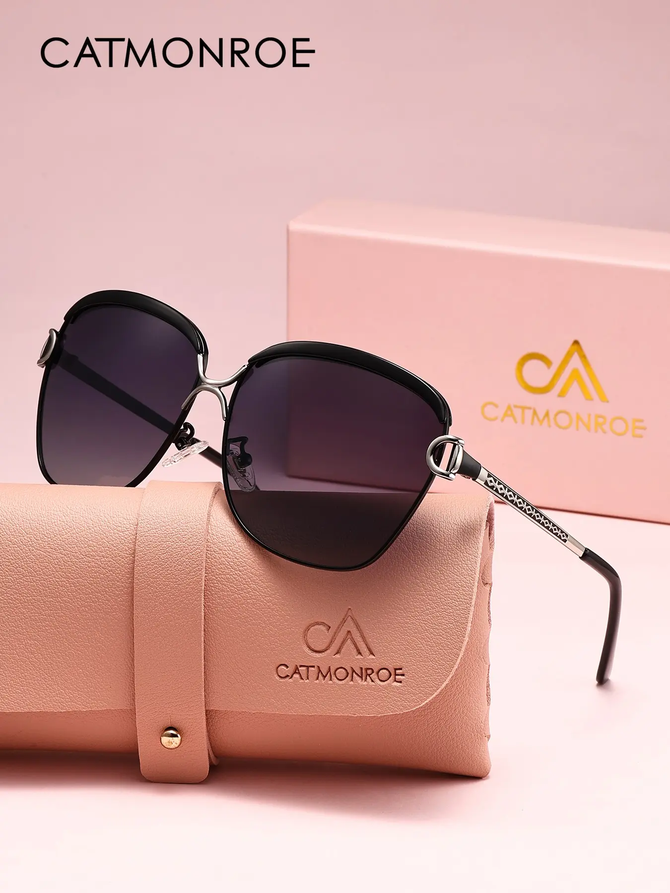 CATMONROE versized Vacation Sunglasses Women Polarized UV400 Protection Big Frame Shades for Beach Resort Summer Travel