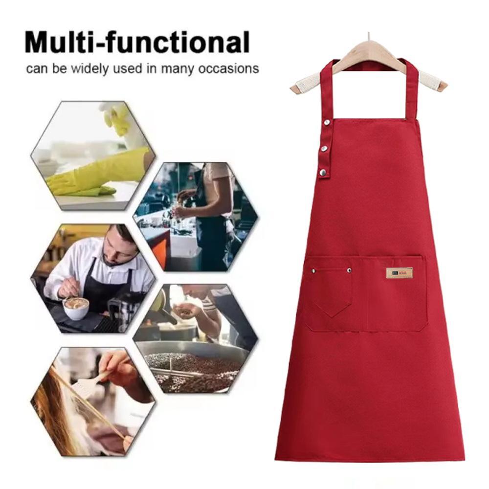 Waterproof Initial Letter Pattern Apron with Pocket, 1 Count Adjustable Shoulder-Strap Professional Apron for Cooking, Gardening, Painting and Baking, Kitchen Cooking Aprons