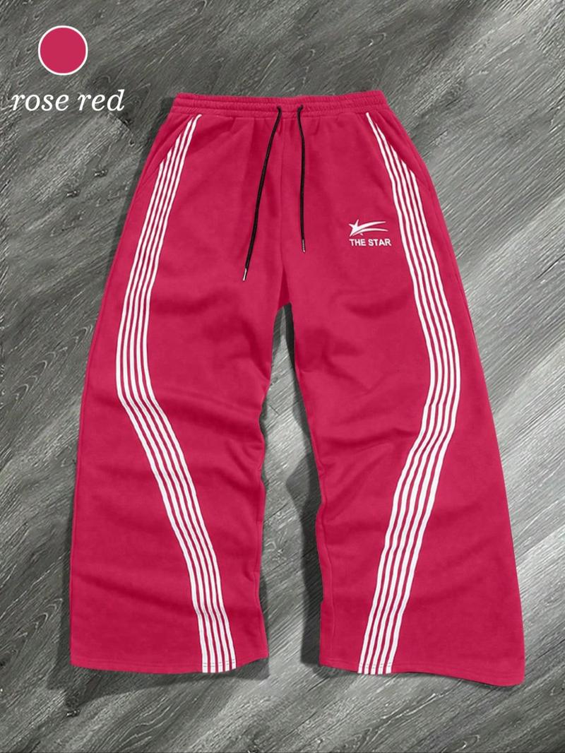 Men's Star Print Drawstring Waist Sweatpants, Athleisure Style Bottoms, Casual Comfy Regular Fit Jogger Pants for Daily Wear, Men's Trousers for All Seasons