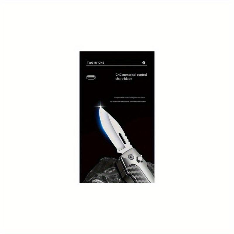 New Outdoor Metal Inflatable Windproof Lighter with Direct Injection, Multifunctional Folding Knife, Creative And Personalized for Men (Fuel Not Included)