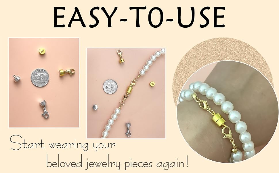 Magnetic Necklace Clasp with Lobster Clasp 18K Gold and Silver Magnetic Jewelry Clasps for Necklaces Extender Bracelet Clasps and Closures