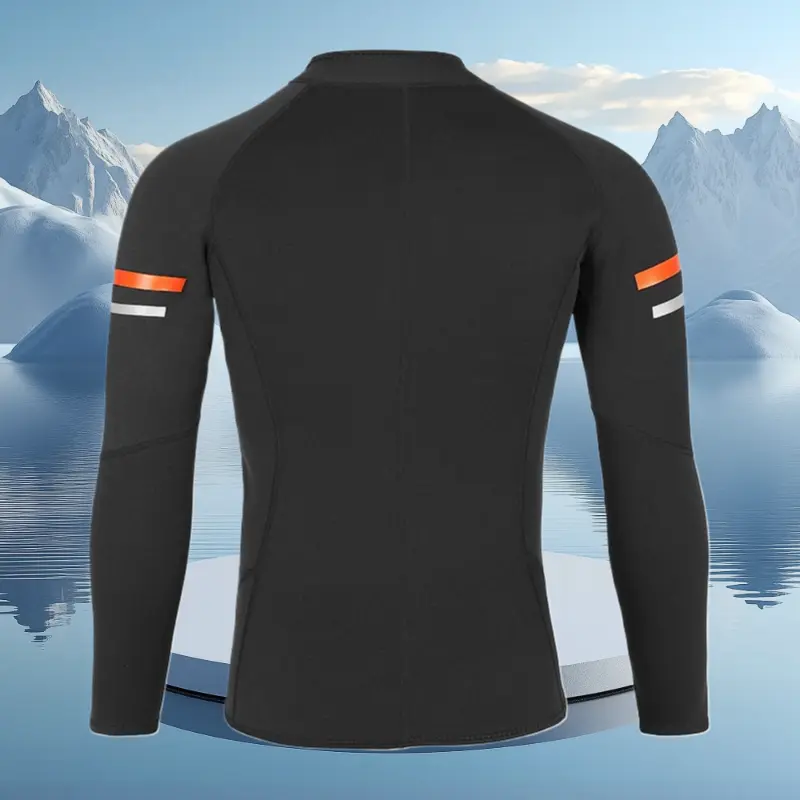 Unisex 1.5mm Neoprene Wetsuit Top, Long Sleeve Elastic Diving Jacket with UV Protection, Quick Drying Fabric for Surfing & Swimming, Moderate Thin, Full Length, Reinforced Stitching, Diving Top, Snug Fit