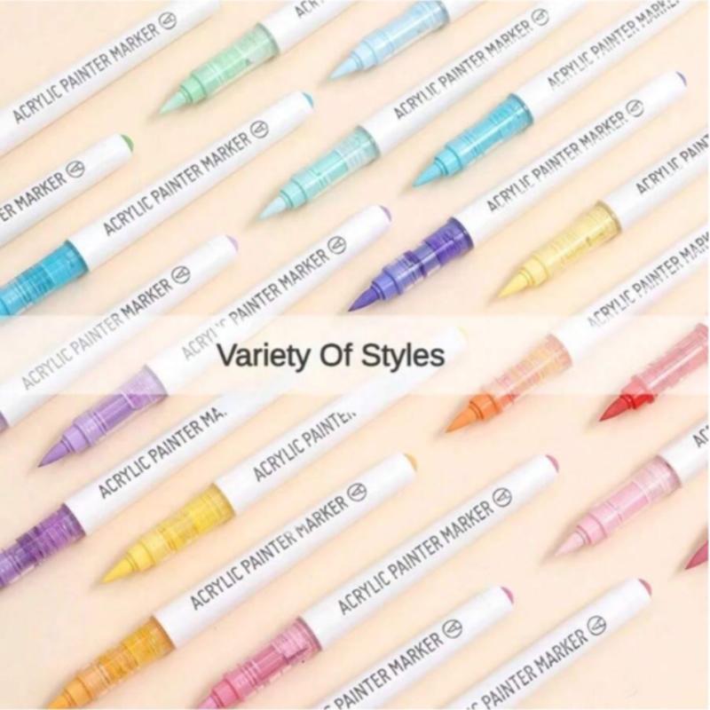Acrylic Marker Pen (1 Set), Acrylic Paint Marker Pen, Diy Graffiti Painting Pen for Stone, Glass, Ceramic, Metallic, Art Supplies for Students