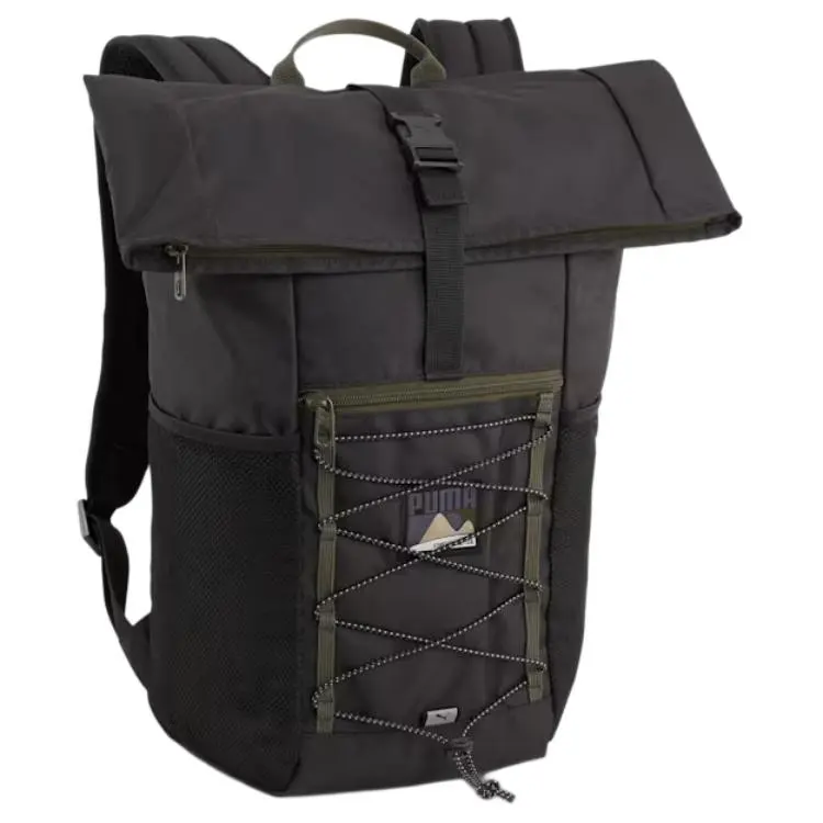 Puma Casual Polyester Backpack for Men and Women, Unisex Sporty Style in Black