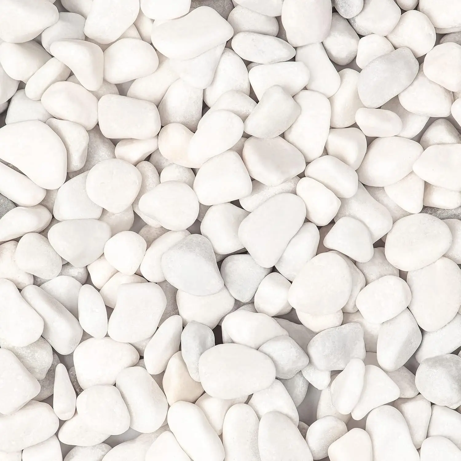5lbs White Natural River Rocks, Polished Pebbles for Plants Garden, 0.3-0.8 inch Decorative White Stones, Ideal for Fish Tank, Vases, Crafting, Home Decor and Garden Landscaping Rocks,White