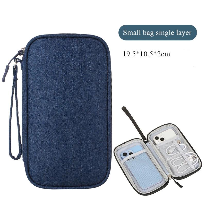 Travel Organizer Bag Cable Storage Pouch Carry Case Portable Waterproof Double Layers with random internal layout