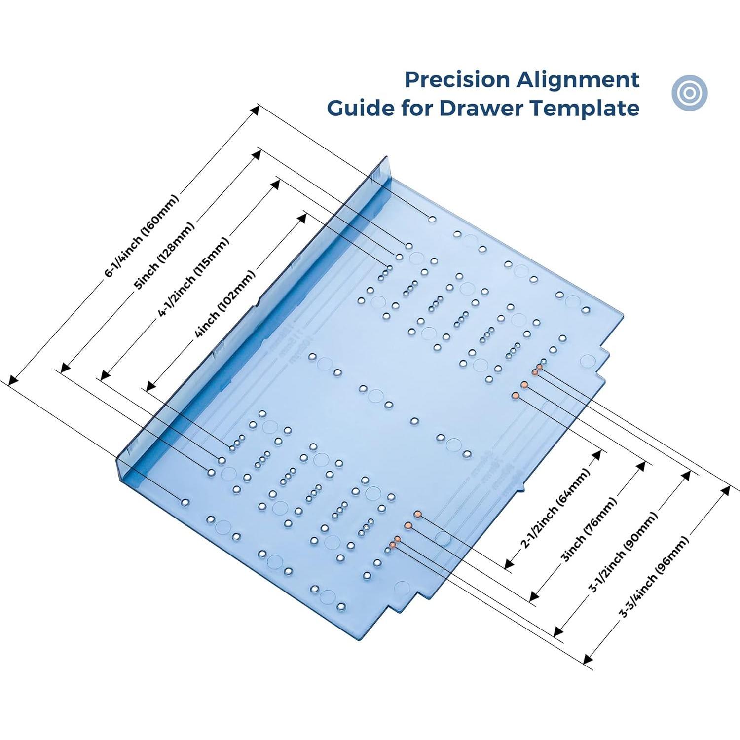 Kitchen Cabinet Pulls Installation Jig Drill Mounting Template for Cabinet Knobs, Handles Drill Template Guide for Drawer Pulls, Hardware Installation Template Kit Include Drill Bit
