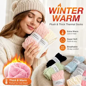 5/10Pairs Women's Soft Cozy Fleece Thickened Comfortable and Warm Floor-wear for Home Sleeping, Suitable for Daily Life and Outdoor Activities. A Christmas Gift for Friends