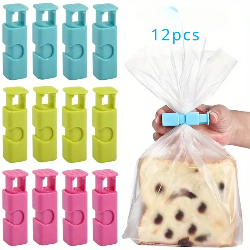 12 pcs Food Bag Chip Clips, Convenient And Durable Reusable Food Sealing Bag Clips, Easy-to-Use And Flexible Spring Sealing Clamp, For Keeping Food Fresh And Organized, Kitchen Organizers And Storage, Kitchen Accessories