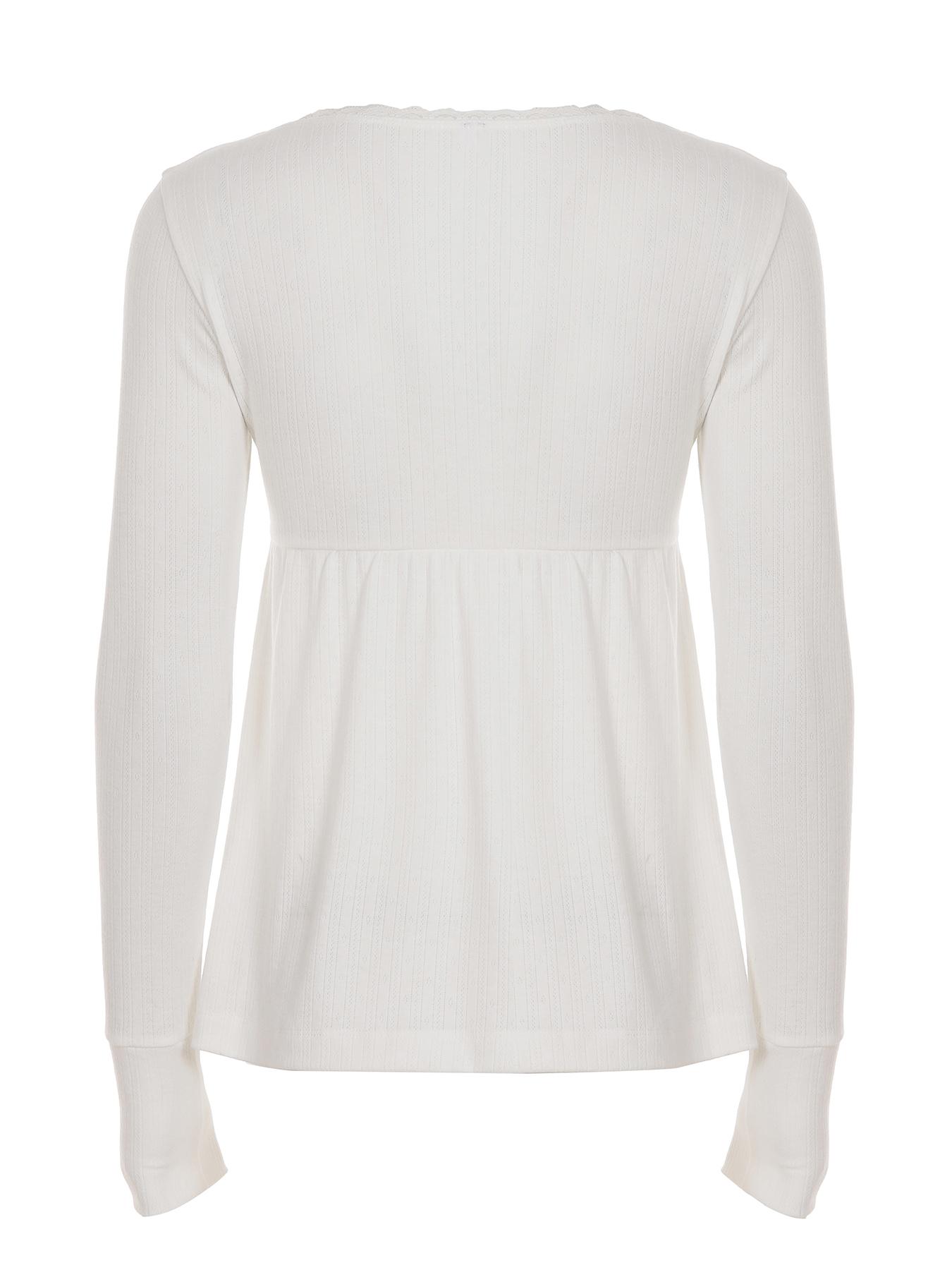 Fashionable Simple Lace Trim Cross V Neck A-Line Long Sleeve Knitted Top Blouse, Trendy Spring & Fall Casual Wear for Women