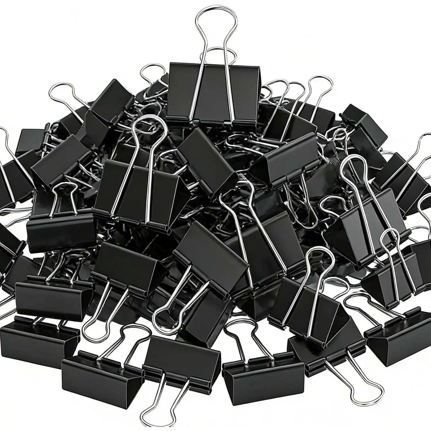 200 Count Binder Clips  Sizes, 4 Sizes Large, Medium, Small, Mini, Metal Paper Clamps, Bulk Black Clips Office Supplies (1 1/4", 1", 3/4", 1/2 Inch)