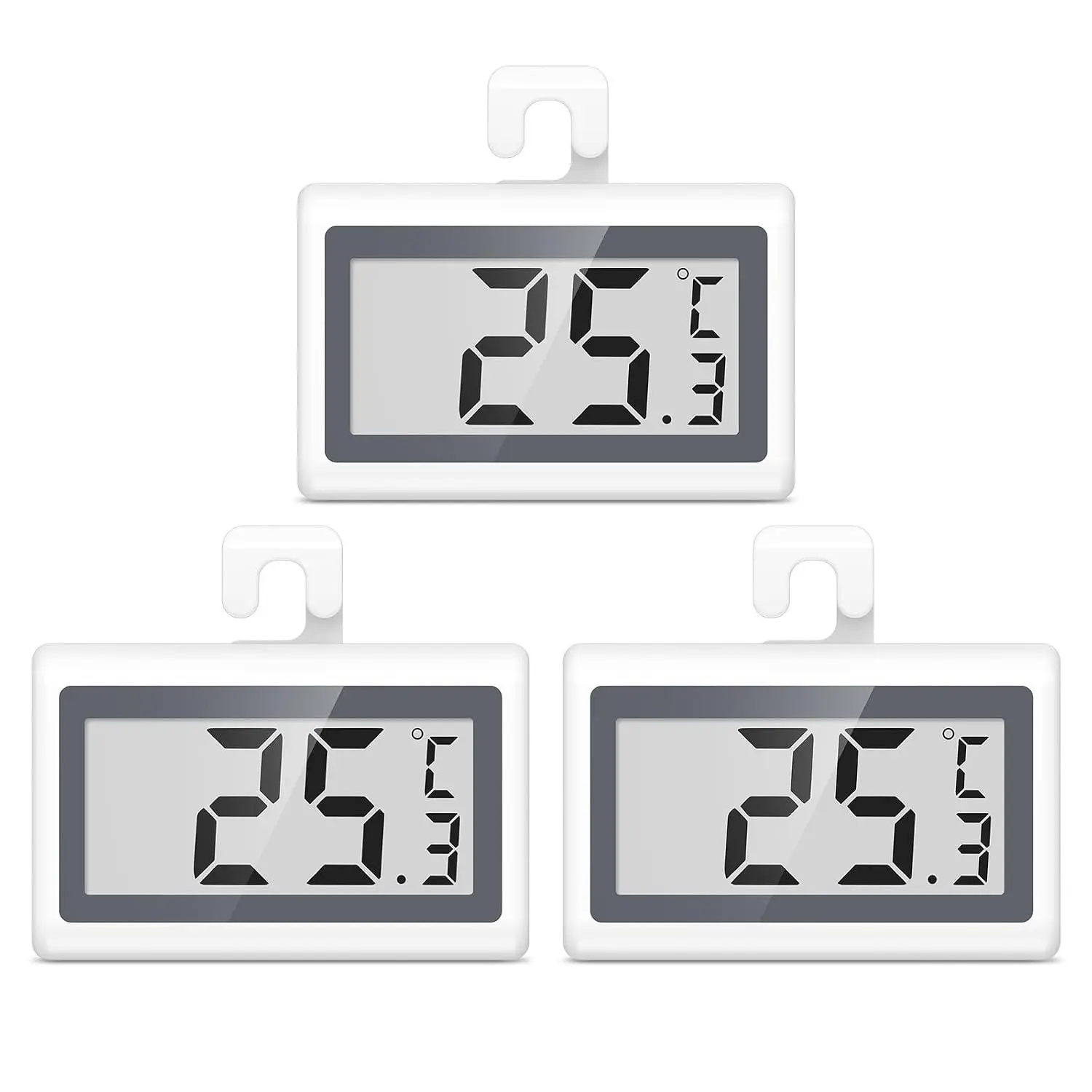 Upgraded Refrigerator Thermometer Digital Fridge Thermometer with LCD Display ℃/℉ Min/Max Low Temperature Indication Freezer Temperature Gauge for Home Office Kitchen Restaurants 3PCS