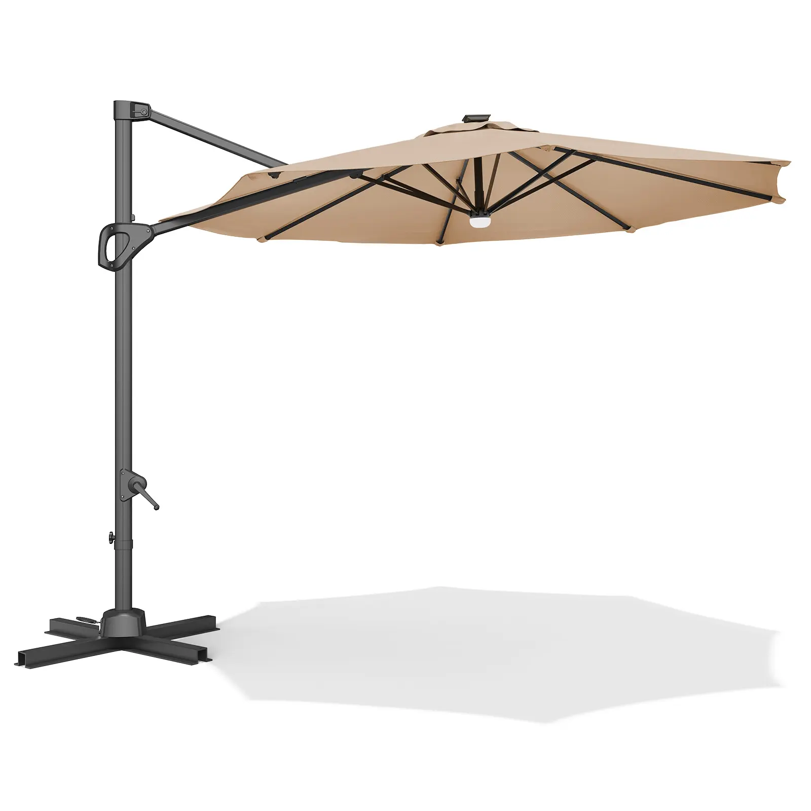 10Ft Cantilever Patio Umbrella - Cantilever Parasol, Outdoor Rectangle Umbrella, Canopies & Shade, 360° Rotation, Adjustable Tilt, Heavy-Duty 600D Oxford Fabric, Rust-Proof Aluminum Frame, Secure, Poolside, Outdoor Safe Parasol, Fits Most Stands, Outdoor