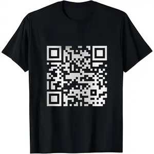 Men's Funny FU QR Code Graphic T-Shirt, Soft Cotton Casual Streetwear, Lightweight Short Sleeve Round Neck Top for Everyday Wear, Tshirt, Clothes summervibes ☀️