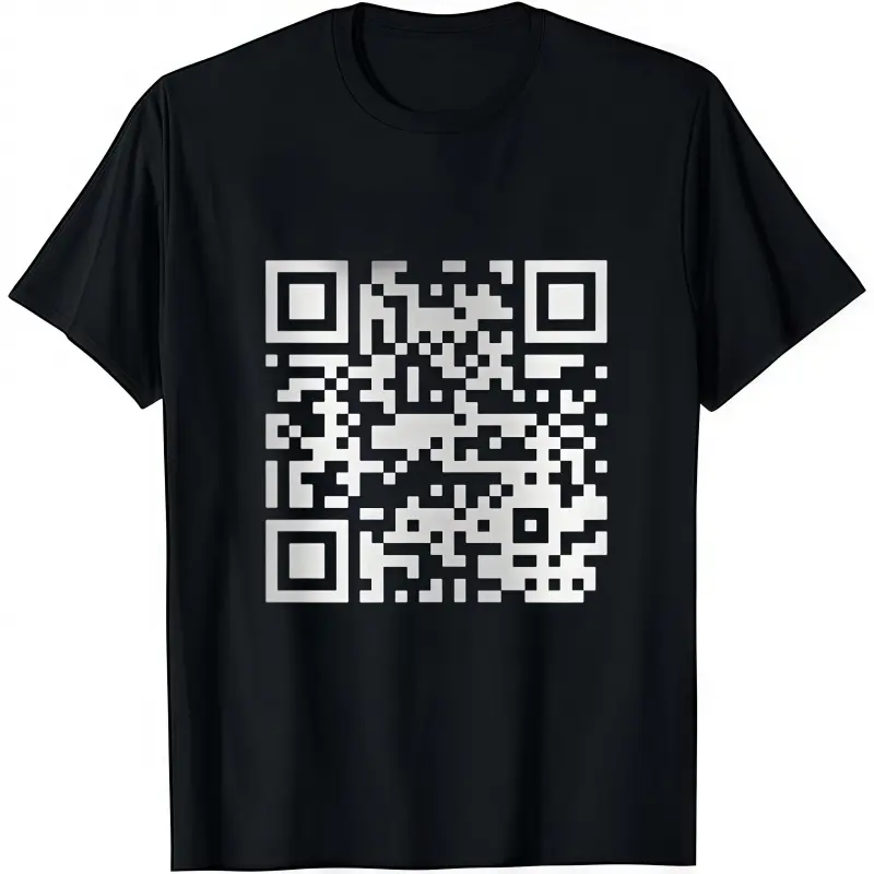 Men's Funny FU QR Code Graphic T-Shirt, Soft Cotton Casual Streetwear, Lightweight Short Sleeve Round Neck Top for Everyday Wear, Tshirt, Clothes summervibes ☀️