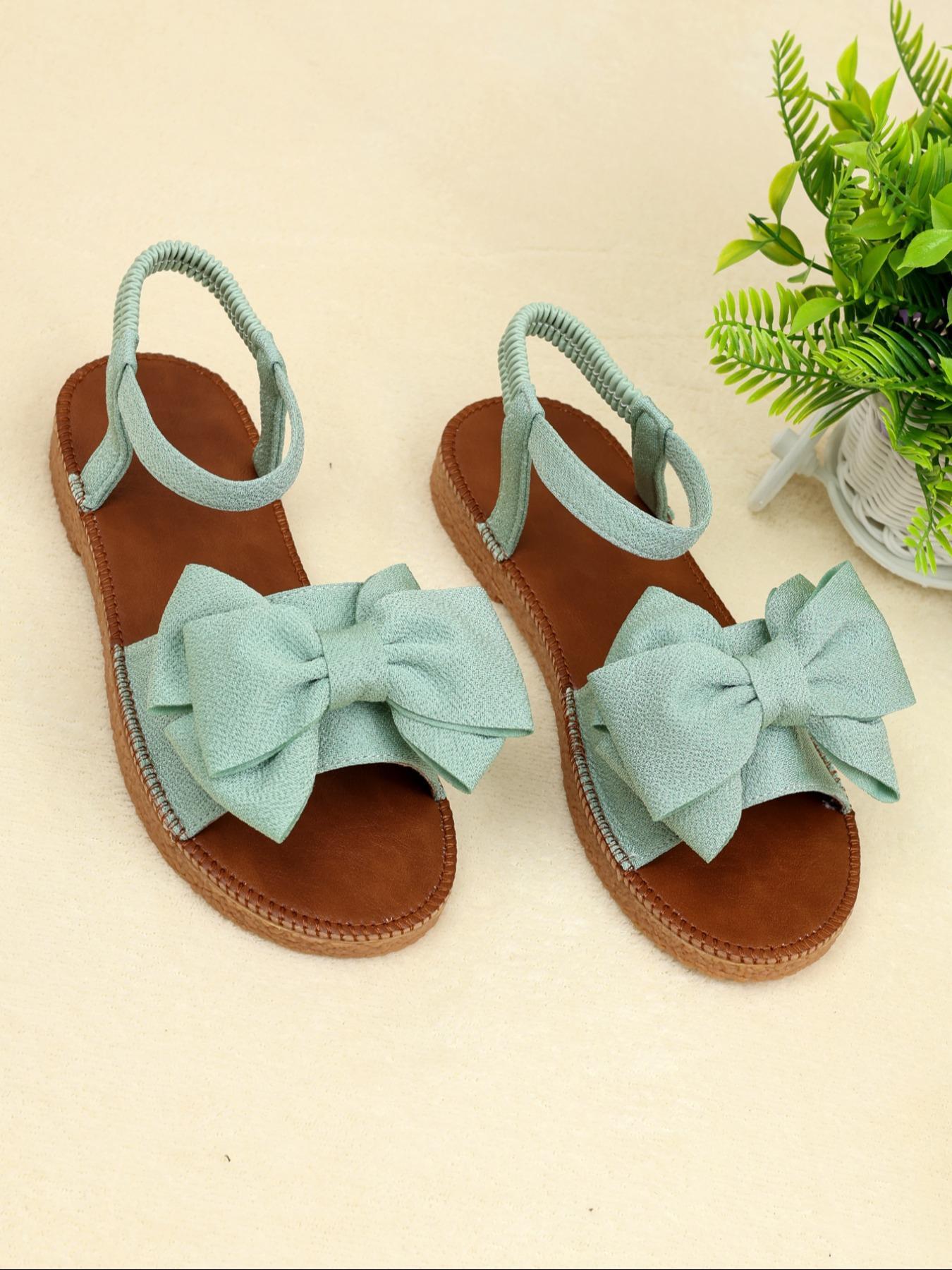 Women's Bowknot Design Flat Sandals, Casual Open Toe Sandals for Summer, Lightweight Breathable Comfortable Strap Slides Shoes for Daily Wear, Ankle Strap Sandals, Shoes For Summer