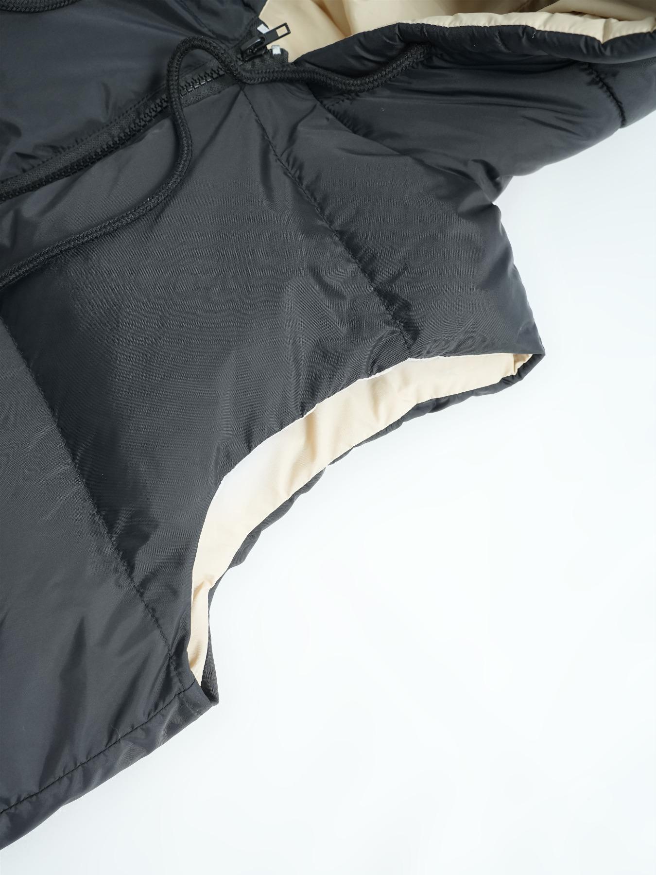 Women's Solid Pocket Zip Up Drawstring Hooded Vest Winter Coat, Casual Fashionable Sleeveless Warm Coat for Daily Outdoor Wear, Women Clothing for Fall & Winter