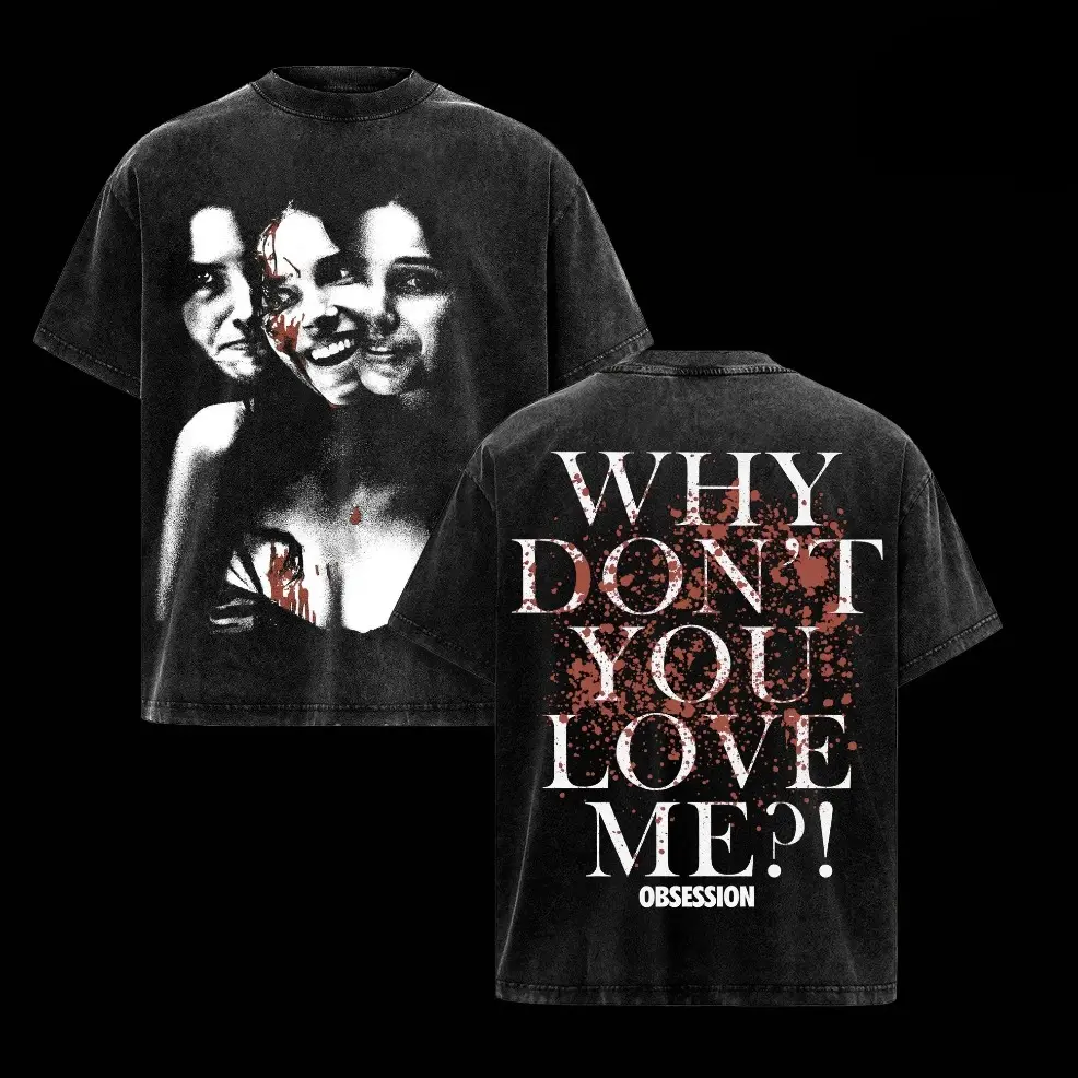 Unisex Vintage Horror Movie Acid Wash Oversized T-Shirt - Thick Classic Flannel Premium Heavyweight Cotton Dark Streetwear Top, Retro 90s Slasher Graphic Tee, Psychological Thriller Aesthetic Fan Merch, Spooky Halloween Costume Matching Grunge Alt Tee