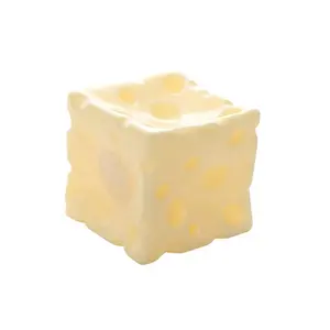 Shapeable Jumbo Cheese Cube Stress Ball Non-Bounce Anti-Stress Cheese Squeeze Fidget Toy Squishy Texture ASMR Sensory Stress Toy