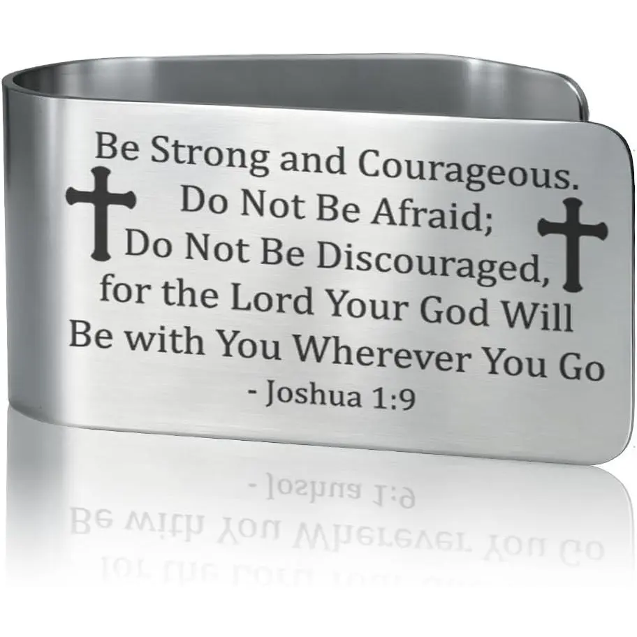 So Do Not Fear for I Am with You Engraved Stainless Steel  Visor Clip,Joshua 1:9  Verse  Accessories, Religious Safe Driving Gifts for Woman Son Daughter,  Driver Gifts