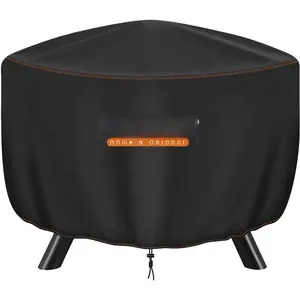 Fire Pit Cover Round,37inch Outdoor Round Firepit Cover, Oxford Cloth Patio Fire Cover for Outdoor Fire Pit,Fits 34-36 inch Gas Firepit/Bowl(37" Dia X 20" H)