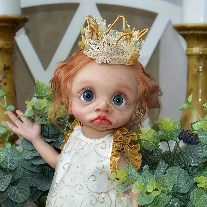 NPK 17in Handmade Reborn Fairy Baby Doll, Soft Touch Vinyl White Skin with Freckle Design, Full Body Angel, Fantasy Art Collectible with Handmade Craftsmanship