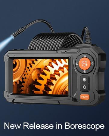 Endoscope Camera with Light - 4.3" LCD Screen Inspection Cameras,IP67 Waterproof Borescope with 8 Adjustable LED Lights,HD 1080P Endoscope Camera 16.5ft Semi-Rigid Cord,gifts for men tools and gadgets