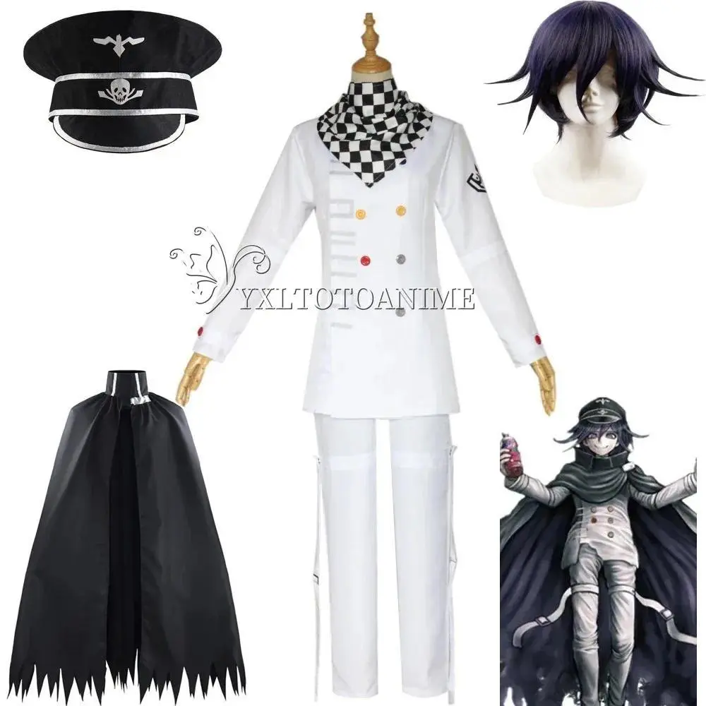 Danganronpa V3 Kokichi Oma Cosplay Costume President Uniforms Cloak Full Set Halloween Carnival clothes wig