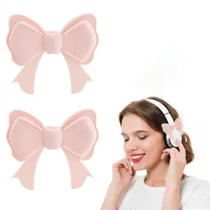 Silicone Bow-Shaped Earphone Accessory for Computer Games, Headset with Headband, Earphone Decoration, Stylish Gaming Gear, Headphone Accessories