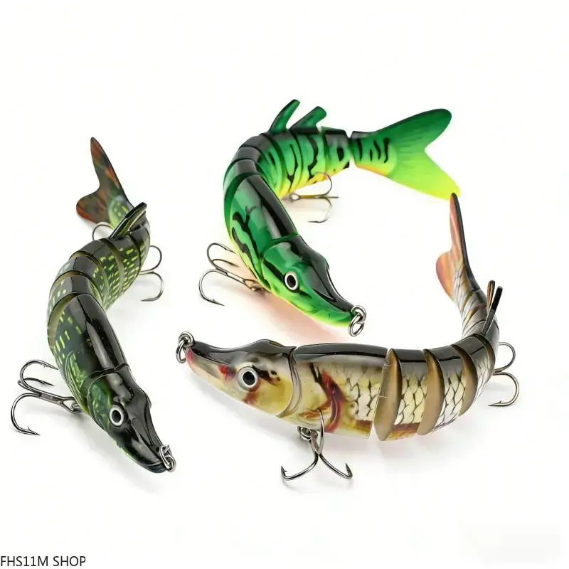130MM 17G Multi Jointed Hard Swimbait, 9 Segment Glide Bait With Lifelike S Curve Action, Fishing Lure For Bass, Pike And Predator Fish, Freshwater Fishing Tackle For Lake Fishing, River Fishing, Kayak Fishing And Big Fish Anglers