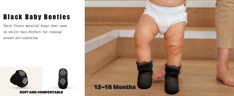 Baby Fleece Booties Newborn Unisex Booties Non-Slip Newborn Infant First Walkers Warm Shoes House Slippers for Baby Boys & Baby Girls Toddlers