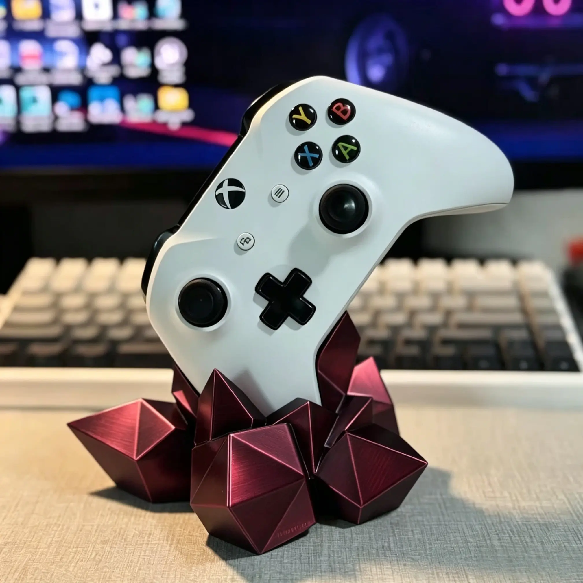 3D Printed Crystal Controller Handle Stand, Game Controller Holder, Compatible with Xbox/ps4/ps5, Universal Game Console Adapter, Gaming Console Accessories, Back-To-School Season