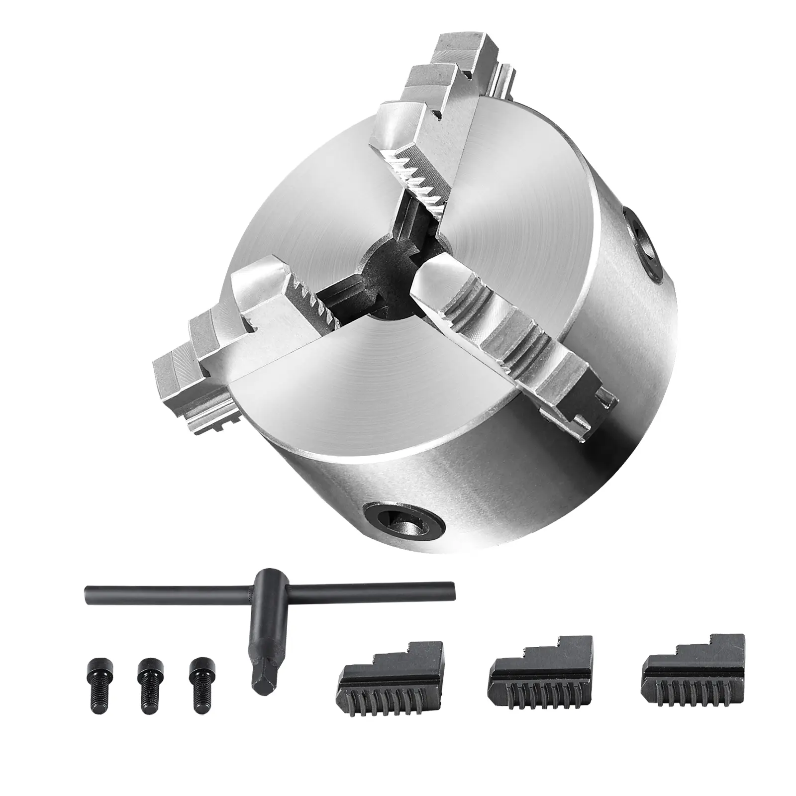 3-Jaw Lathe Chuck, HT300 Construction, Internal & External Jaw, <Ra0.8, Oil Coated Finish, For Lathe 3D Printer Machining Center Milling Drilling Machin