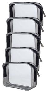 2 Pack Portable Clear Makeup Bag Zipper Waterproof Cosmetics Bag Transparent Travel Storage Carry Pouch PVC Zippered Toiletry Bag Organizers With Handle for Vacation Travel, Bathroom