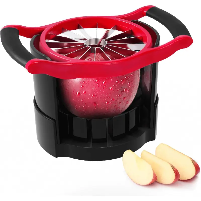 [Upgraded] Newness 5.12 Inch Large Apple Slicer, Cut 16 Thin Slices All the Way Through, HEAVY - DUTY Stainless Steel Apple Corer & Slicer for Fruits & Vegetables - Dishwasher Safe