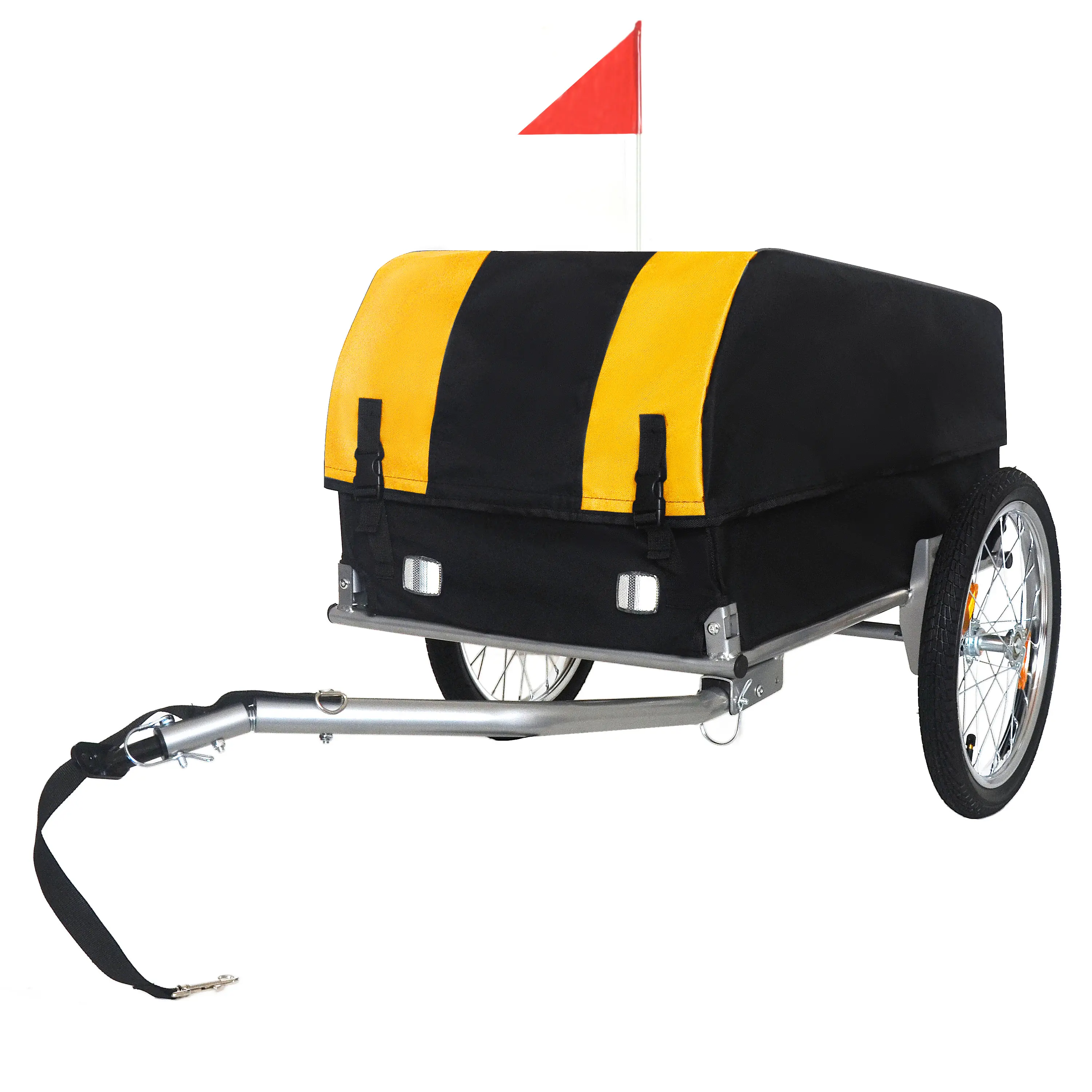 ARCH Heavy-Duty Bike Cargo Trailer with Removable Waterproof Cover, 88 lbs Capacity, 16" All-Terrain Wheels, Foldable Design for Camping, Groceries, Yellow Black, Home Furniture and Household Product Search Terms for US Online Shopping