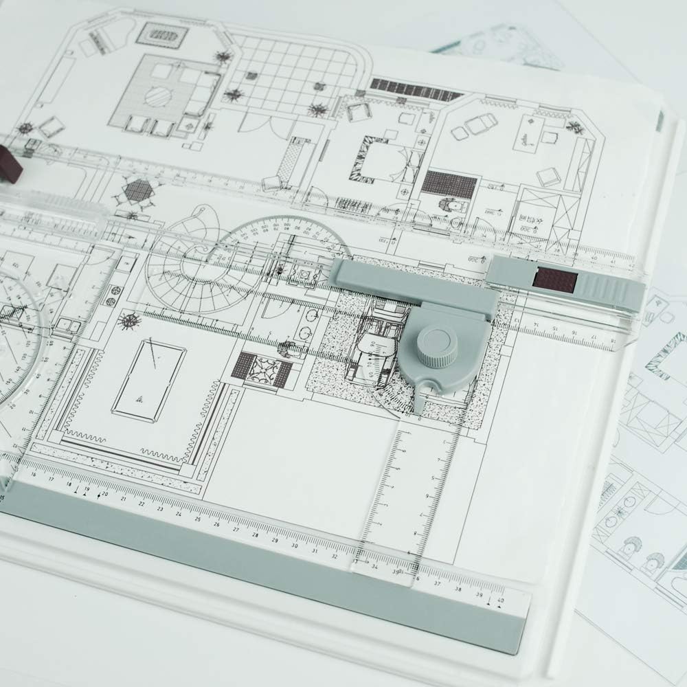 A3 Drawing Board, Lightweight Multi-Funtion Drafting Table with Adjustable Measuring System Angle