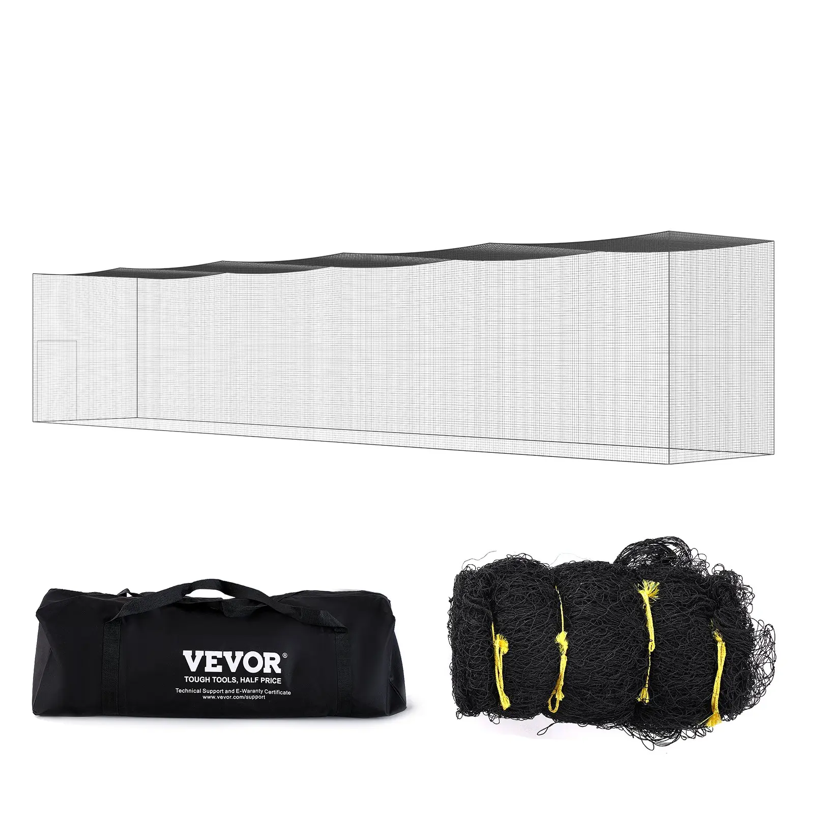 VEVOR Baseball Batting Netting, Professional Softball Baseball Batting Hitting Training Net, Practice Portable Pitching Cage Net with Door Carry Bag, Heavy Duty Enclosed PE Netting, 70FT (NET ONLY)