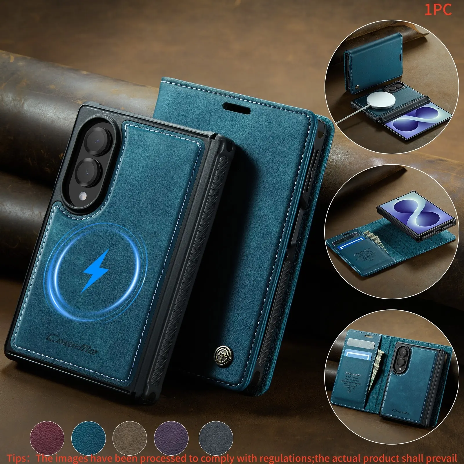 For Samsung Galaxy Z Fold 8 Ultra Case, Detachable Wallet Cover, Card Slot, 2-In-1 Flip, Rfid Shield, Shockproof Phone Case