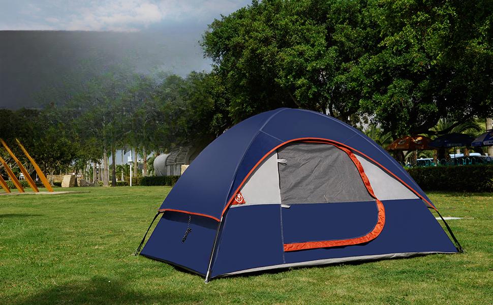 Camping Tent 2-4 Person, Waterproof Windproof Tent with Rainfly Easy Set up-Portable Dome Tents for Camping- Camping Tent 2-4 Person, Waterproof Windproof Tent with Rainfly Easy Set up-Portable Dome Tents for Camping-